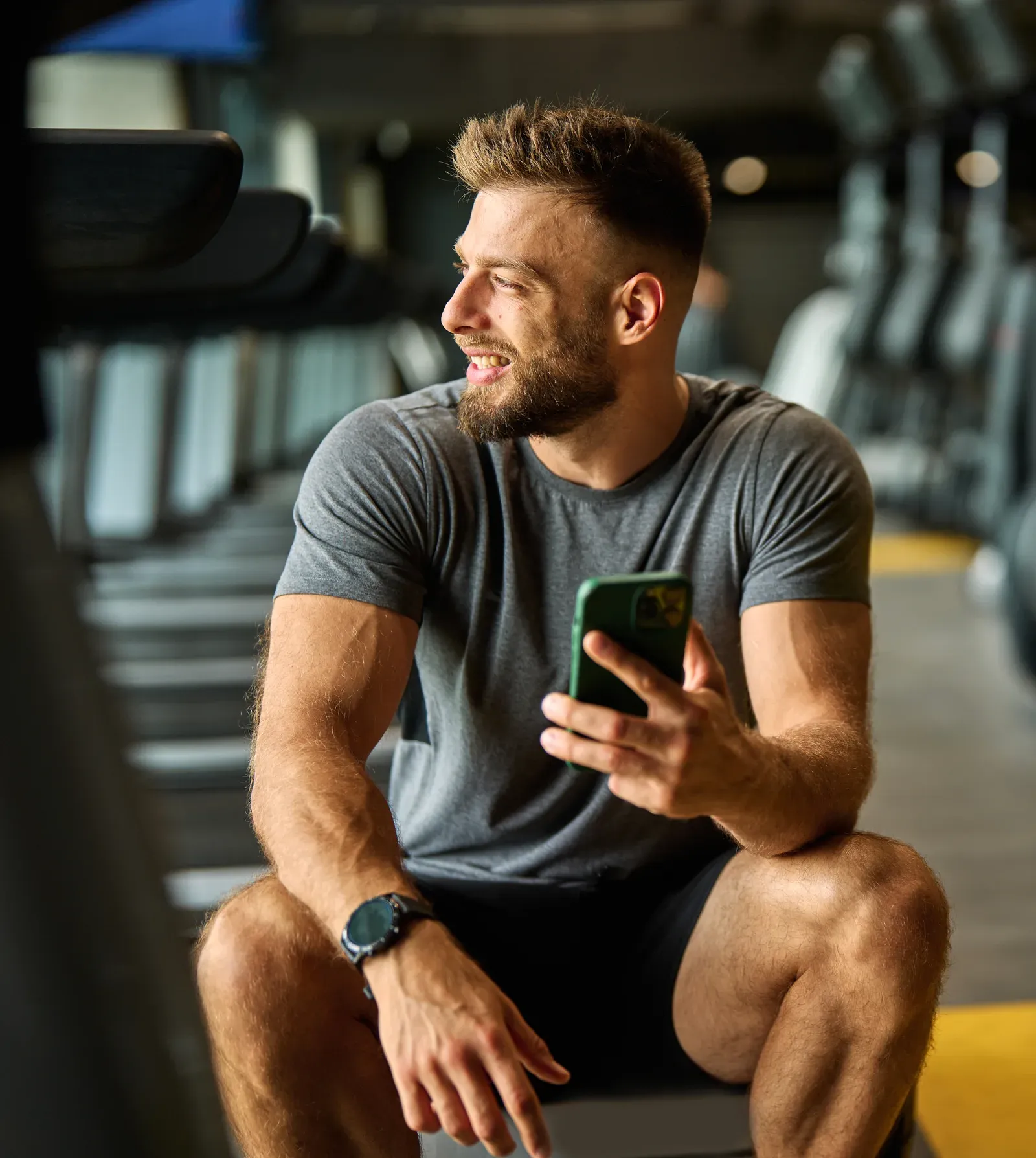 Man running on a treadmill in the gym, the cardio half of the cardio before or after weights question