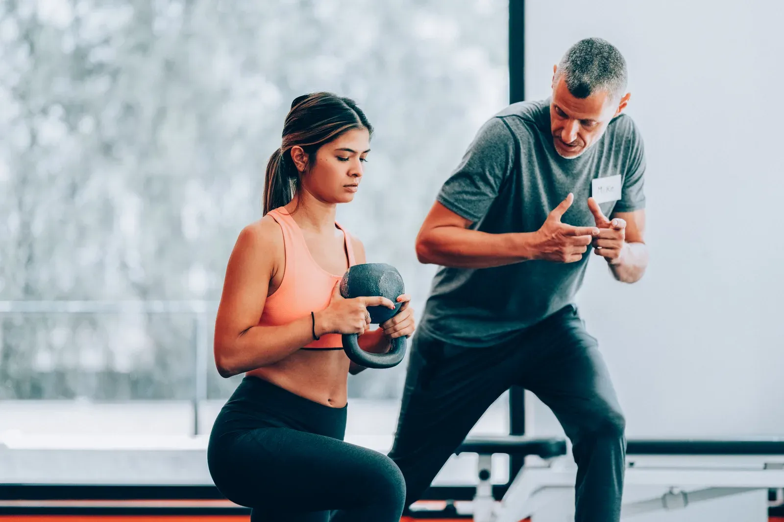 Sports training with a personal trainer, the kind of session where weekly frequency is chosen