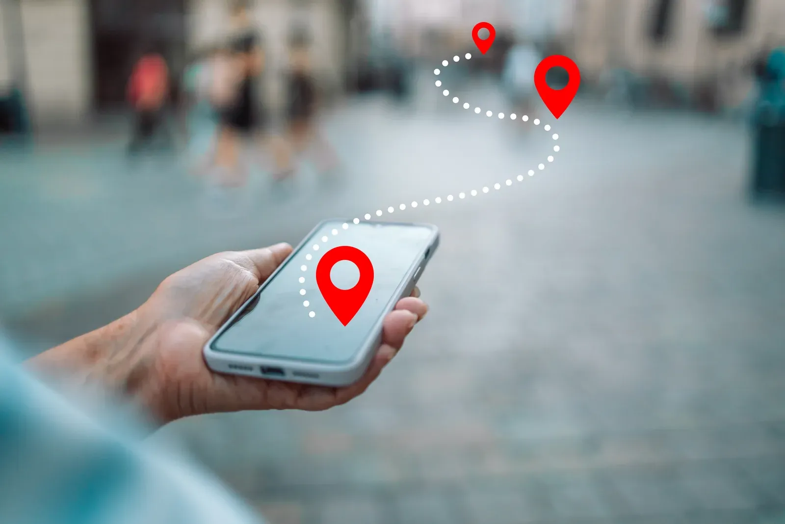 Scanning a maps app to plan the route to a nearby personal trainer