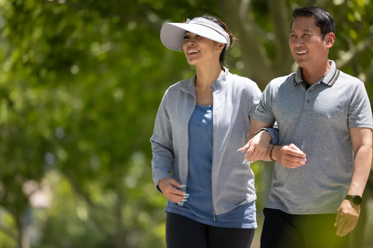 Enjoying a walk in the park, a habit that outlasts any 90 day program